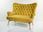 Sofa 2 Osobowa Kanapa Fotel Uszak Chesterfield Cytrynowa Żółcień 9192 - zdjęcie 2