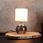 Lampa stołowa z kloszem abażurem lampka nocna biała ze szklaną podstawą 25x12 cm - zdjęcie 2