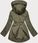 DAMSKA KURTKA PRZEJŚCIOWA KHAKI-BIAŁY (B8037-11026) - zdjęcie 2