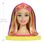 Barbie Głowa Do Stylizacji Neonowa Tęcza Blond Włosy HMD78 - zdjęcie 7