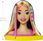 Barbie Głowa Do Stylizacji Neonowa Tęcza Czarne Włosy HMD81 - zdjęcie 7