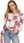 K099 Bluzka z bufiastymi rękawami - model 2 (kolor ecru/róż, rozmiar 2XL/3XL) - zdjęcie 3