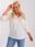 Bluzka bawełniana biało-beżowa plus size M/L - zdjęcie 4