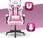 Fotel dla gracza Hell's Chair HC-1004 PINK Różowy Biały Szary - zdjęcie 10