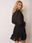Sukienka czarna mini z falbaną styl Boho z koronką - zdjęcie 3