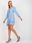 Sukienka jasnoniebieska mini z falbaną styl Boho - zdjęcie 2