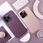 Leather Mag Cover Kompatybilne Z Magsafe Do Iphone 15 Pro Ciemny Fioletowy - zdjęcie 11