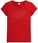 4F Koszulka damska gładka t-shirt bawełna regular czerwona duże logo S - zdjęcie 4