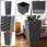 Kadax Zestaw 3X Donica Doniczka Wkład Rattan Grafit 68cm - zdjęcie 4