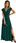 Satynowa suknia z dekoltem zielona Crystal XS - zdjęcie 8