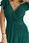 Satynowa suknia z dekoltem zielona Crystal XS - zdjęcie 7