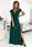 Satynowa suknia z dekoltem zielona Crystal XS - zdjęcie 1