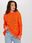 Sweter luźny, ażurowy pomarańczowy z wełną one size - zdjęcie 4