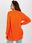 Sweter luźny, ażurowy pomarańczowy z wełną one size - zdjęcie 5