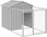 vidaXL Buda Dla Psa Z Dachem Jasnoszara 117X405X123cm Stal - zdjęcie 2