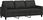 VidaXL Sofa 3 Osobowa Czarna 180 Cm Tapicerowana Tkaniną 1149346 - zdjęcie 2