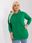 Bluza damska zielona plus size ze ściągaczami - zdjęcie 4