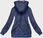 Rozpinana bluza damska w serduszka ciemna niebieska (2315) - zdjęcie 2