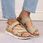 Komfortowe sandały damskie na rzepy beżowe Rieker V2366-60 - zdjęcie 2