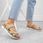 Komfortowe sandały damskie na rzepy beżowe Rieker V2366-60 - zdjęcie 4