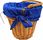 Kosz Wiklinowy Na Rower Wysoki Z Obszyciem Granatowym 37X28X22cm - zdjęcie 5
