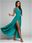 Elegancka maxi sukienka z wiązaniem morska AZR777 - zdjęcie 1