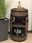 Weeco Drewniany Rustykalny Barek Beczka Wenge 6 Metalowych Obręczy 80x50cm Minibar Domowy - zdjęcie 2