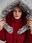 Bordowy damski puchowy płaszcz zimowy z kapturem i sztucznym futrem Orsay - zdjęcie 2
