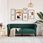 vidaXL Sofa Chesterfield dwuosobowa ciemnozielona obita tkaniną (372551) - zdjęcie 3