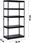 Regał magazynowy Humberg Regał Metalowy Magazynowy 183x90x45cm Hr-700 Czarny - zdjęcie 2