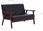 Zakito Home Sofa Retro 2 Osobowa Czarna 113,5X67X73,5 Cm - zdjęcie 3
