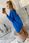 Bluza oversize z asymetrycznymi bokami chabrowa - zdjęcie 5