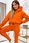 Bluza z kapturem oversize STAY HERE pomarańczowa - zdjęcie 4