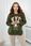 Komplet bawełniany bluza ocieplana + legginsy khaki - zdjęcie 3