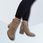 Beżowe botki na stabilnym obcasie Lily Shoes JH23-73 - zdjęcie 4