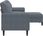 vidaXL 3 osobowa sofa z podnóżkiem ciemnoszara 210 cm aksamit (3278278) - zdjęcie 6