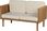 Beliani Sofa Ogrodowa Jasne Drewno Akacjowe Dwuosobowa Z Jasnobeżowymi Poduszkami Na Taras Balkon Nowoczesny Design 332294 - zdjęcie 2