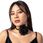 Miss Glow Naszyjnik CHOKER ozdobny RÓŻA na szyję KWIAT elegancki CZARNY WSTĄŻKA - zdjęcie 5