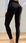 SPODNIE legginsy lekko ocieplane Z panelem czarne PARIS FASHION M/L - zdjęcie 4