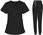 Komplet Medyczny Damski Scrub Uniform, Model Cure, Kolor Black, Rozmiar L - zdjęcie 2