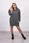 Bluza ocieplana z haftowanym napisem oversize grafitowa - zdjęcie 4
