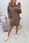 Bluza ocieplana z haftowanym napisem oversize mocca - zdjęcie 3