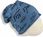 Czapka damska Beanie włoska cienka smerfetka bawełna niebieska z napisami - zdjęcie 1