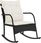 The Living Store Ogrodowy Fotel Bujany Z Poduszką Czarnego Polirattanu Tls369018 - zdjęcie 2