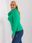 Sweter zielony plus size z lejącym golfem L/XL - zdjęcie 5