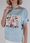 T-shirt z nadrukiem Memory Flowers błękitny : Rozmiar - Jeden rozmiar - zdjęcie 6