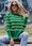 Sweter w paski Frances zielony : Rozmiar - S/M - zdjęcie 6