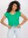 Zielony t-shirt basic Atlanta RUE PARIS - zdjęcie 3