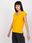 Jasnopomarańczowy t-shirt basic Atlanta RUE PARIS - zdjęcie 3