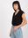 Czarny t-shirt basic Atlanta RUE PARIS - zdjęcie 2